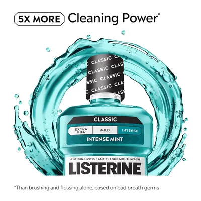 Communicates a quantifiable performance claim to show the product's superior cleaning effectiveness compared to brushing and flossing alone. Reinforces the primary benefit of superior cleaning…