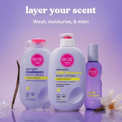 Demonstrates how to use three complementary products together in a layered skincare routine (wash, moisturize, and mist) to achieve complete body care. Shows all three products included in the…