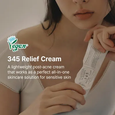 Communicates that this lightweight cream provides comprehensive post-acne care and is suitable for sensitive skin, positioning it as a complete skincare solution. Highlights the product's vegan…