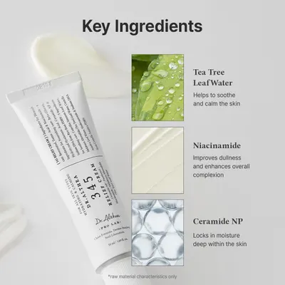 Highlights three key ingredients and their specific skincare benefits to educate shoppers on what makes the product effective for soothing, brightening, and moisturizing skin.