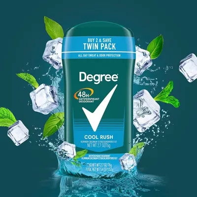 Communicates the key performance claim of 48-hour protection to reassure shoppers of long-lasting effectiveness and value. Highlights the primary benefit of all-day protection with a refreshing cool…