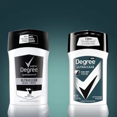 Shows the brand's product line evolution from 48H to 72H+ protection, demonstrating improved performance and anti-stain technology to help shoppers understand the upgrade benefits. Displays two…