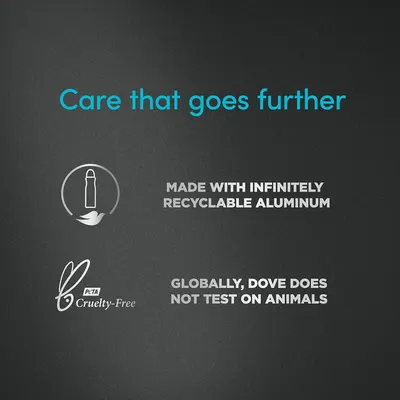 Communicates the brand's environmental responsibility and ethical values by highlighting that the product is made from recyclable aluminum and is not tested on animals, reassuring eco-conscious and…