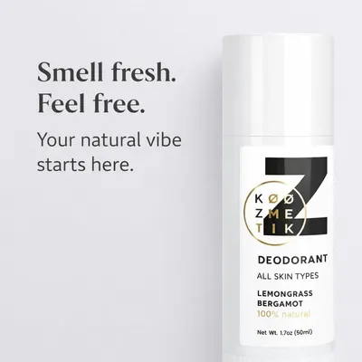 Communicates the natural and fresh qualities of the deodorant to appeal to shoppers seeking clean, natural personal care products.