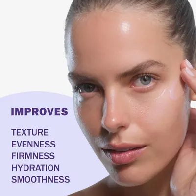 Communicates multiple skincare benefits the product delivers, reassuring shoppers of comprehensive skin improvement results.