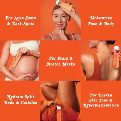 Demonstrates the multiple use cases and applications of the product across different body areas and skin concerns, showing shoppers the versatility and range of benefits they can expect.