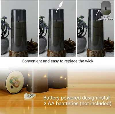 Demonstrates how the LED candle works by showing the step-by-step process of replacing the wick and how the LED light-emitting diode creates the flame effect, reassuring shoppers about ease of use…