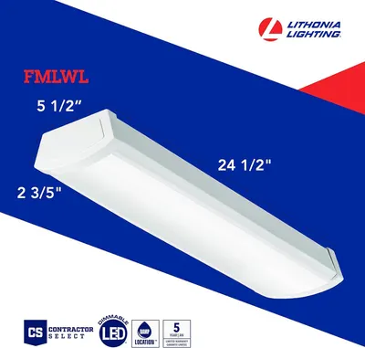 Communicates the exact physical dimensions of the light fixture (24.5 inches length, 5.5 inches height, 2.6 inches width) to help shoppers understand the product's size and fit for their space.