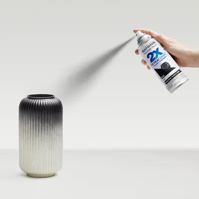 Demonstrates how to apply the spray paint product to achieve a gradient effect, showing the ease of use and application technique. Highlights the product's ability to create a smooth gradient…