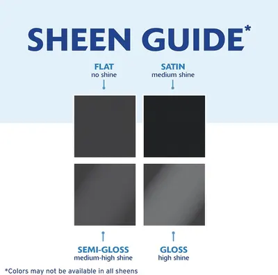 Helps shoppers understand the different sheen finish options available in the product line, enabling them to choose the right finish for their needs.