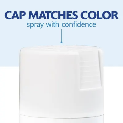 Communicates that the product cap matches the spray color, giving shoppers confidence they can easily identify the right color without opening the can.