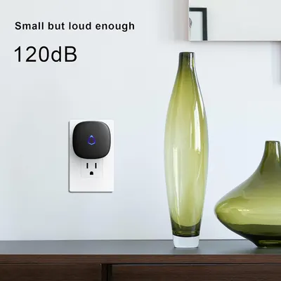 Communicates the product's loud sound output capability to reassure shoppers that despite its small size, it delivers powerful volume for effective alerts or notifications. Highlights the key…