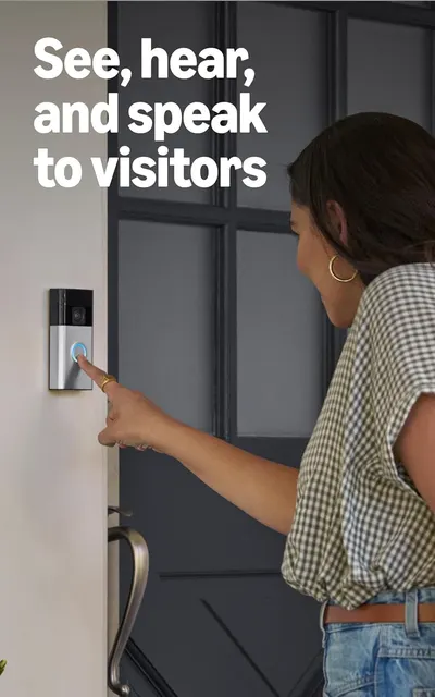 Highlights the product's ability to enable visual and audio communication with visitors at the door, reassuring shoppers of enhanced home security and convenience.