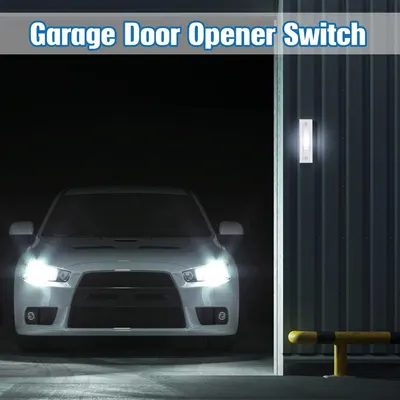 Demonstrates the product in use in a real-world garage setting, showing how the switch controls garage door access for vehicles.