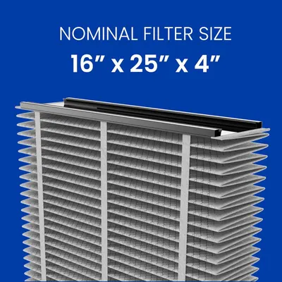 Communicates the exact physical dimensions of the filter to help shoppers confirm compatibility with their HVAC system.