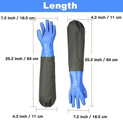 Provides exact measurements of the protective gloves to help shoppers understand the physical size and coverage area, ensuring they can determine if the product fits their needs.