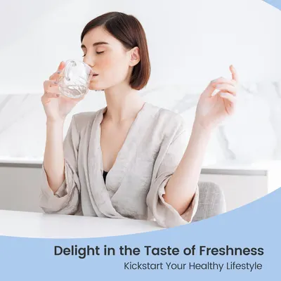 Communicates the fresh, clean taste of the product and positions it as part of a healthy lifestyle choice, creating an aspirational and wellness-focused appeal.