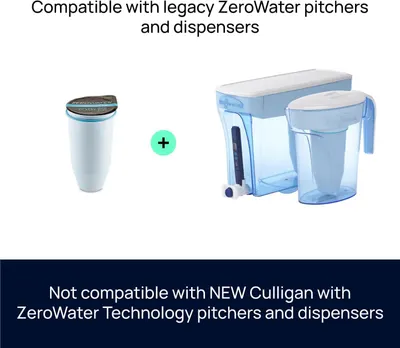 Communicates which ZeroWater systems the product (filter) is compatible with and which it is not, helping shoppers make an informed purchase decision.