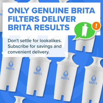 Warns shoppers against counterfeit or generic filters and emphasizes that only genuine Brita filters deliver authentic Brita results, encouraging subscription for convenience and authenticity.…