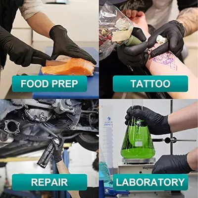 Demonstrates the versatility of the gloves by showing four distinct use cases across different environments, reassuring shoppers that the product is suitable for multiple professional and personal…