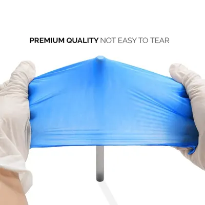 Demonstrates the product's durability and tear-resistant quality by showing hands stretching the material to reassure shoppers of its strength and reliability.