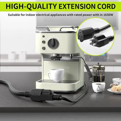 Communicates that this extension cord is high-quality and suitable for indoor electrical appliances up to 1650W, reassuring shoppers about its safety and compatibility with their appliances.