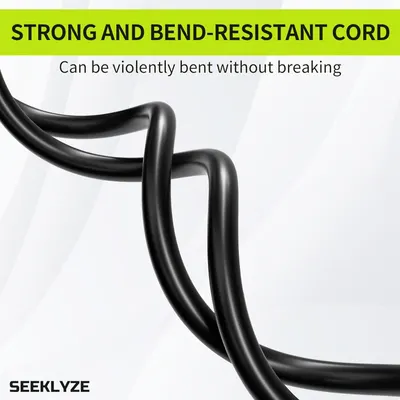 Demonstrates the cord's flexibility and durability by showing it bent without breaking, reassuring shoppers that the product can withstand rough handling and daily wear.