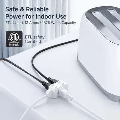 Reassures shoppers that the product is certified safe for indoor use with ETL listing and provides clear power capacity specifications for reliable performance. Communicates the product's power…