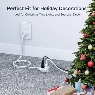 Positions the product as ideal for holiday decorating, specifically for powering Christmas tree lights and seasonal decor, making it relevant for holiday shoppers. Communicates that the product is…