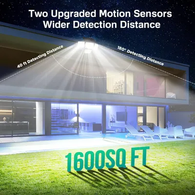 Communicates the product's superior motion detection capabilities through specific performance metrics, reassuring shoppers of wide coverage and long-range detection for security applications.…