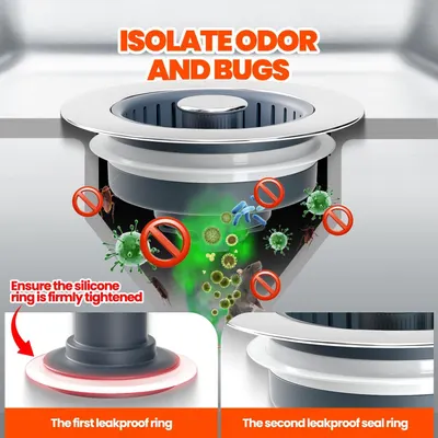 Demonstrates how the product's dual silicone ring system creates a sealed barrier that prevents odors and bugs from escaping, reassuring shoppers of its effectiveness. Highlights multiple benefits…