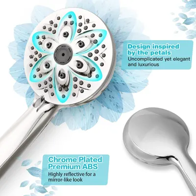 Highlights two distinct selling benefits: the elegant petal-inspired aesthetic design and the premium chrome-plated ABS material with mirror-like finish, appealing to shoppers seeking both style and…