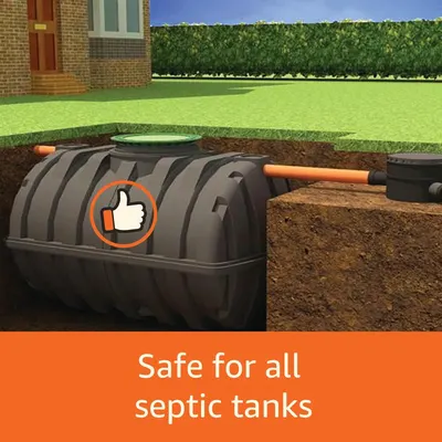 Reassures customers that the product is safe to use with septic systems, addressing a common concern for homeowners with septic tanks. Communicates one clear benefit—that the product won't harm…