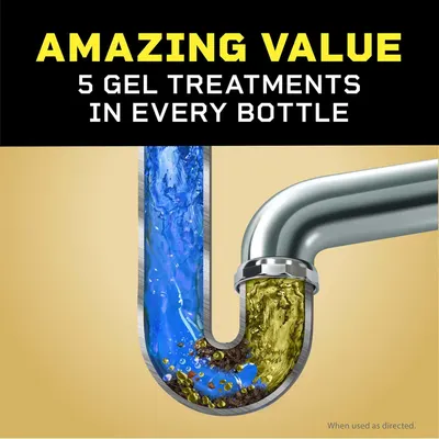 Communicates the quantity value proposition by highlighting that each bottle contains 5 gel treatments, emphasizing the product's cost-effectiveness and value for money. Reinforces the value benefit…