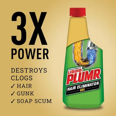 Communicates the product's superior cleaning strength with a bold quantifiable claim (3X power) to reassure shoppers of its effectiveness at destroying clogs. Highlights the primary benefit of…