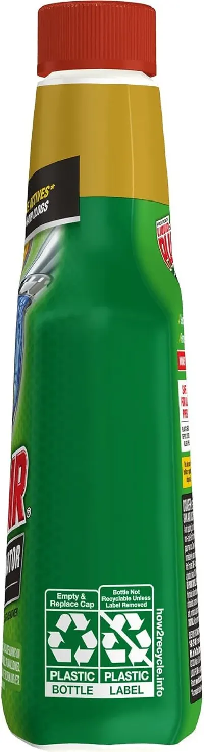 Communicates the product's environmental responsibility by showing clear recycling instructions for the plastic bottle and label, reassuring eco-conscious shoppers.