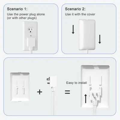 Demonstrates the product's versatility by showing two different usage scenarios (standalone or with cover) and emphasizes easy installation, reassuring shoppers that the product adapts to their…