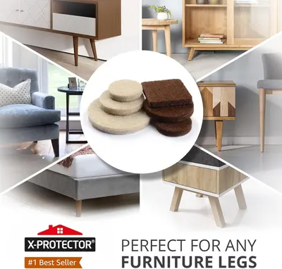 Demonstrates the product's versatility by showing it works with various furniture types across multiple room settings, reassuring shoppers it will fit their specific furniture needs.