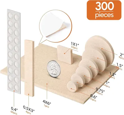 Shows the complete contents of the kit, including all sizes and quantities of felt pads, to help shoppers understand exactly what they will receive and the variety of options included.