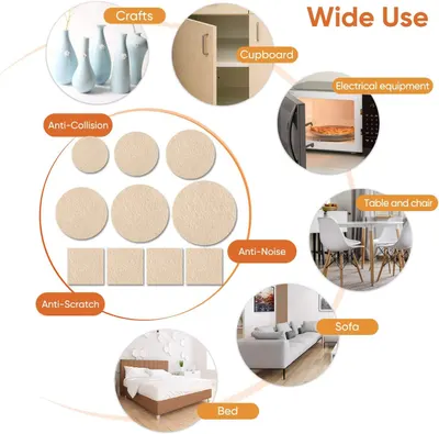 Demonstrates the versatility of the product (furniture pads/protectors) by showing multiple real-world applications across different furniture and household items, reassuring shoppers that the…