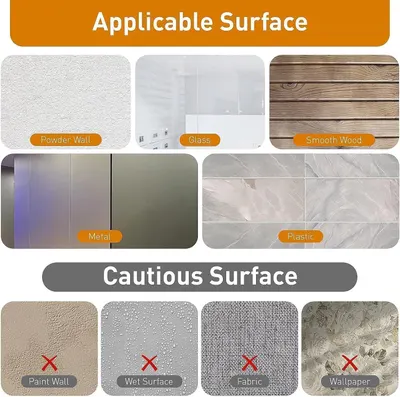 Shows shoppers which surfaces the product can and cannot be used on, helping them determine if it's suitable for their intended application.