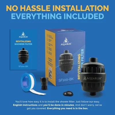 Reassures shoppers that everything needed for installation is included in the box, emphasizing convenience and ease of setup with no additional purchases required. Communicates that the shower…