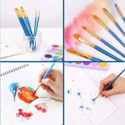 Demonstrates the versatility of the paint brushes by showing multiple real-world applications and painting scenarios, reassuring shoppers that the brushes can be used for various artistic techniques…