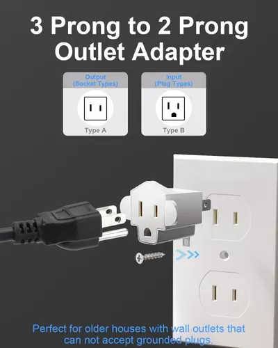 Demonstrates how the 3-prong to 2-prong outlet adapter works and how to install it, reassuring shoppers with older homes that they can safely use grounded plugs in ungrounded outlets. Highlights the…