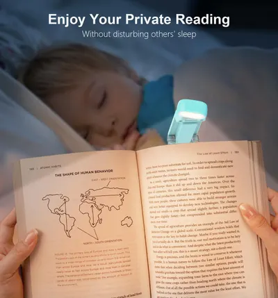 Communicates that the product (a clip-on reading light) allows the user to read in bed without disturbing their partner's sleep, emphasizing considerate nighttime use.