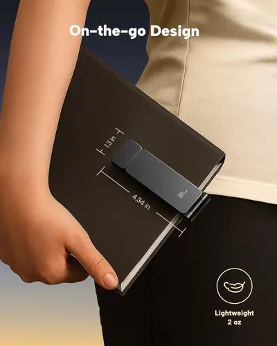 Communicates the product's portability by showing exact physical dimensions (13 inches and 4.34 inches) and weight (2 oz), reassuring shoppers that it's travel-friendly and easy to carry. Highlights…