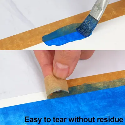 Demonstrates that the tape can be easily removed by hand without leaving sticky residue behind, reassuring shoppers about hassle-free cleanup.
