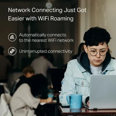 Communicates that the product offers seamless WiFi roaming with two distinct benefits: automatic network connection and uninterrupted connectivity for users on the go.