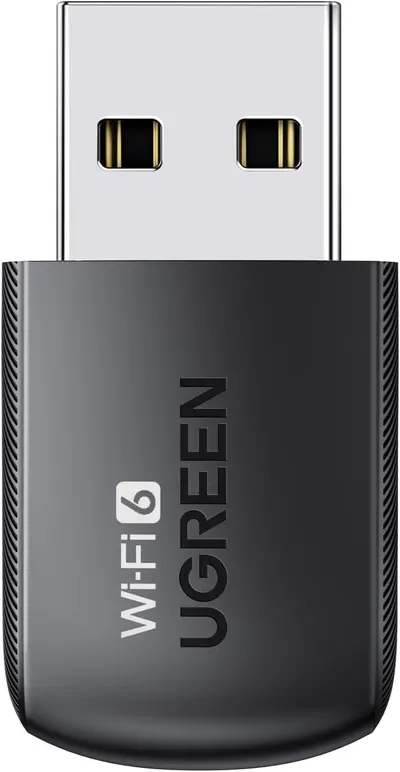 Provides a clean, catalog-style view of the USB WiFi adapter showing its physical design and branding without distractions.