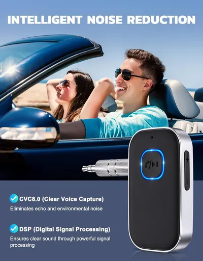Communicates multiple audio technology benefits (noise reduction, clear voice capture, and digital signal processing) to reassure shoppers that the product delivers superior sound quality in various…